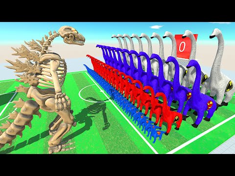 GODZILLA SKELETON VS SUPER BRACHIOSAURUS - Animal Revolt Battle Simulator