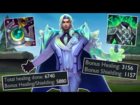 The +30% heal/shield power from Moonstone works on Swain Ult to drain more and heal your team