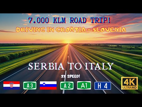 Driving Across Croatia & Slovenia 🇭🇷 🇸🇮 | Serbia to Italy Borders (3X Speed • 4K Road Trip)