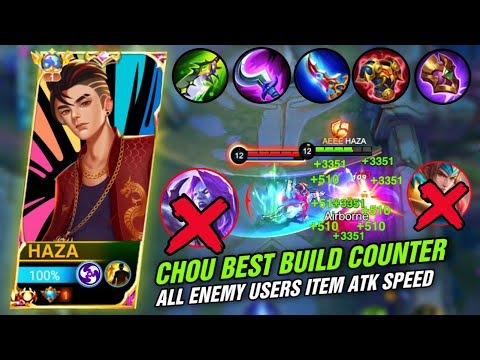 CHOU NEW BEST BUILD FOR COUNTER ALL ENEMY USERS ITEM ATK SPEED (MUST TRY)