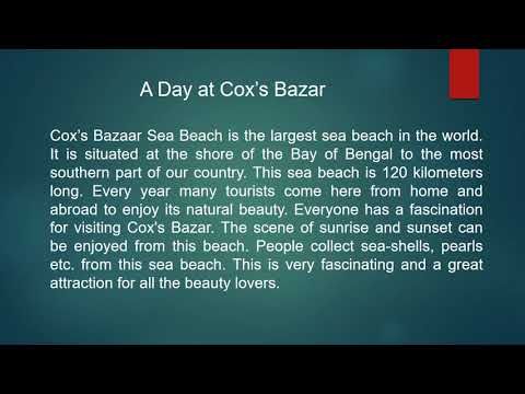 Visiting to Cox's Bazar Sea beach of Bangladesh Paragraph-100% easy!