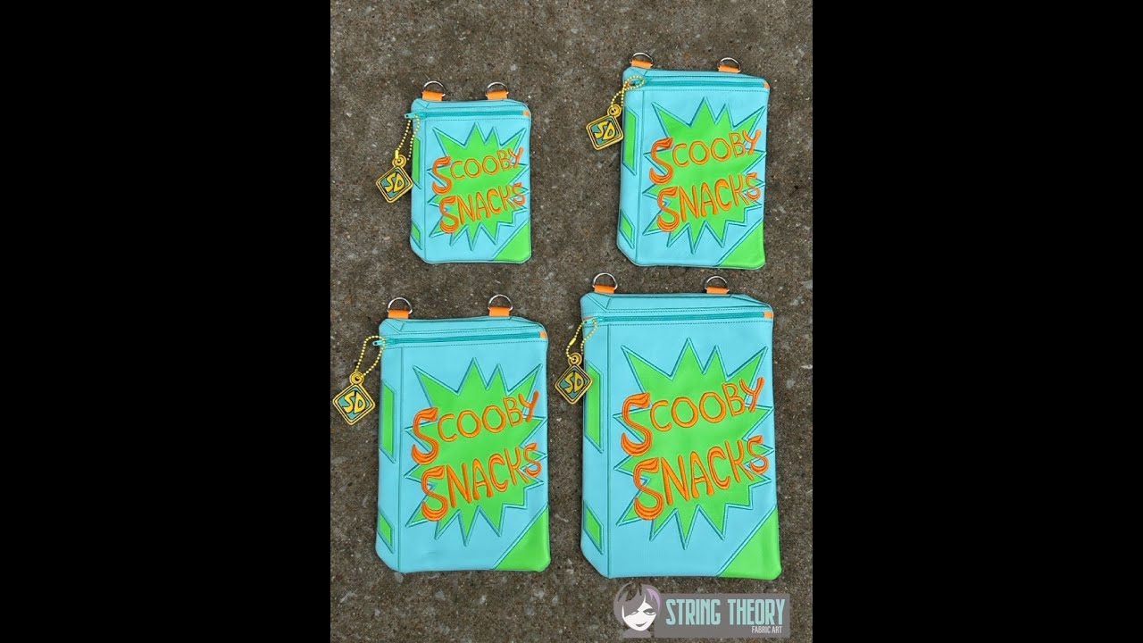 Scooby Snack Bag- How to ITH machine embroidery design zip bag