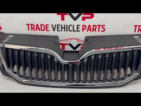 For Skoda Octavia 2013- 2017 Front Bumper Upper Grille With Chrome Trim video