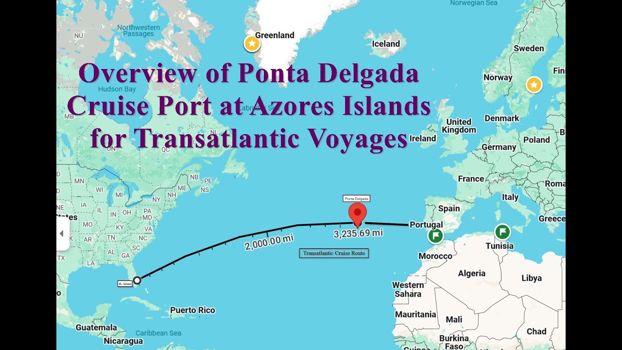 Overview of Ponta Delgada cruise port (Azores islands) - Popular transatlantic cruise port of call.