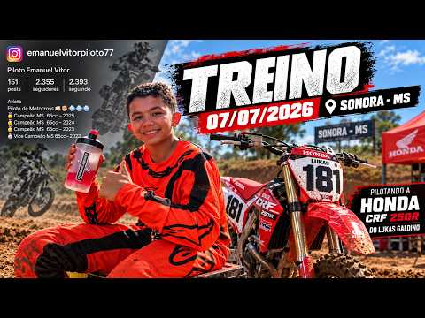 TREINO DE MOTOCROSS EM SONORA-MS 🔥 | HONDA CRF 250R | EMANUEL VITOR #77