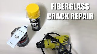 FIBERLGASS CRACK REPAIR | HOW TO REPAIR A CRACK IN A FIBERGLASS BATHTUB USING FOAM & BONDO GLASS