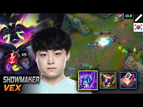 ShowMaker Mid Vex Build Luden's Tempest Electrocute - ShowMaker Vex Match Highlight - LOL KR 13.9