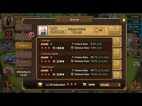 New arena defense for this week - Summoners war