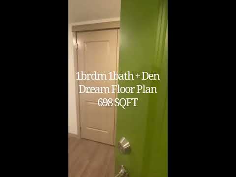 The Podium: Virtual Tour- The Dream 1x1 + Den Floor Plan 698 SQFT.