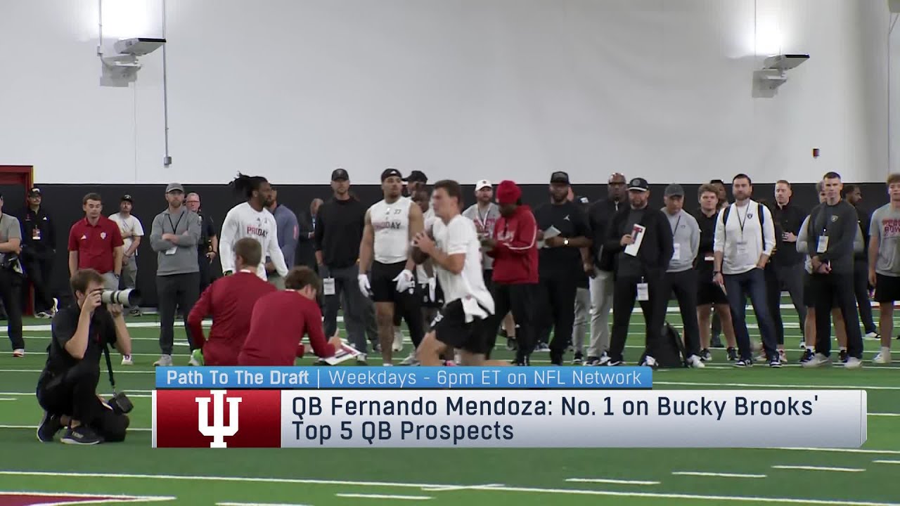 Fernando Mendoza Throwing at Indiana's Pro Day