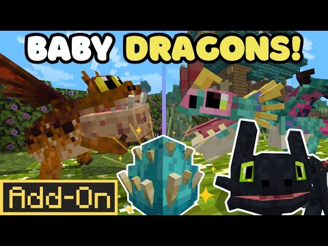 🐉 NEW Baby Dragons in Minecraft?! | How to Train Your Dragon Add-On Update (Bedrock)