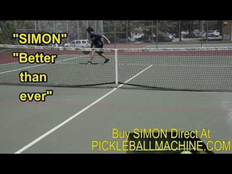 Simon2 pickleball throwing machine. Return of serve.