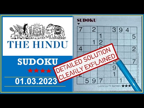 Video# - 430  How to Solve 4 Star Hindu Sudoku Mar 01, 2023 - Step by Step Solution