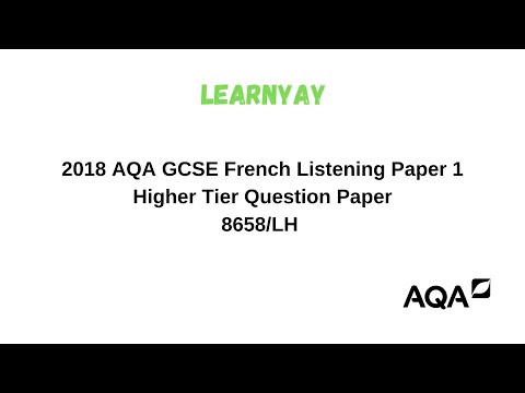 2018 AQA GCSE French Listening Paper 1 Higher Tier Question Paper 8658/LH