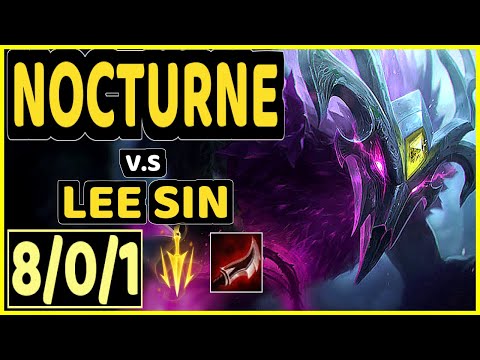SKEANZ (NOCTURNE) vs LEE SIN - 8/0/1 KDA JUNGLE CHALLENGER GAMEPLAY - EUW