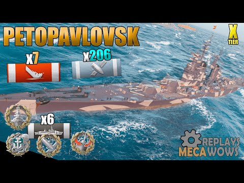 Petropavlovsk 252K Damage 7 Kills on Land Of Fire Map | World of Warships
