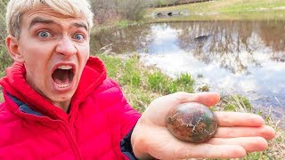 MONSTER IN POND!! (EGGS FOUND)