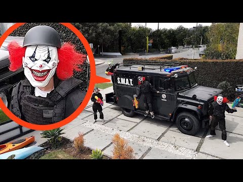 when you see clown police with a SWAT truck at your house RUN! (They took us to Clown Prison)