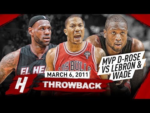 The Game that MVP Derrick Rose COMPLETELY DESTROYED LeBron James  Dwyane Wade 2011.03.06 - EPIC!