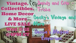 Exclusive Live Sale Incredible Deals on Unique Vintage Home Décor | Mar 18 @4pm et (1pm pt)