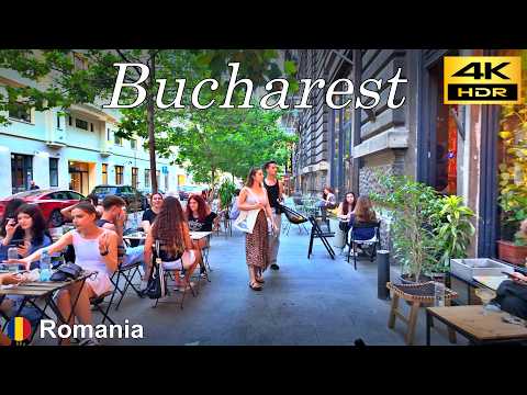 Bucharest Walking Tour | Evening walk around Piața Unirii and Universitate sta. | Romania🇷🇴 [4K HDR]
