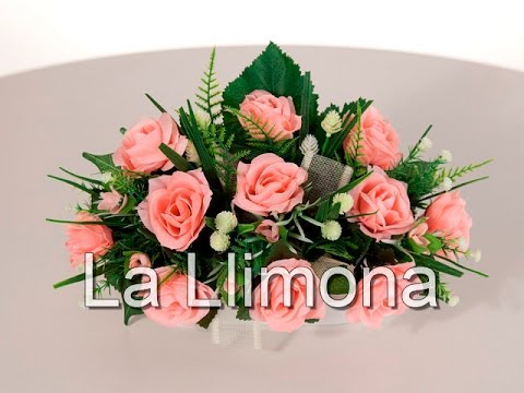 , title : 'Arreglos florales - Jardinera cerámica rosas artificiales rosadas 19 - La Llimona'