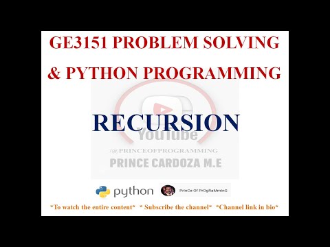 Recursion Ge3151 Problem Solving And Python Programming Notes