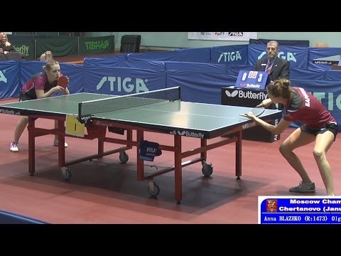 Anna BLAZHKO vs Olga BARANOVA 1/2 FINAL Moscow Championships 2014 Table Tennis Table Tennis