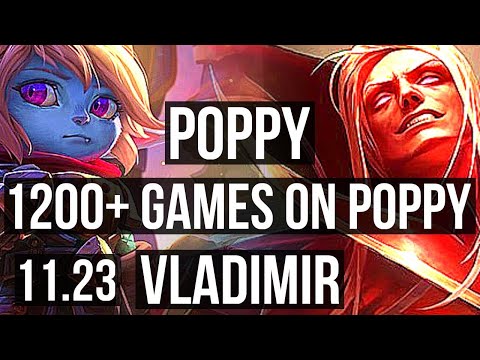 POPPY vs VLAD (TOP) | 2.2M mastery, 1200+ games, 10/3/10, Godlike | KR Diamond | 11.23