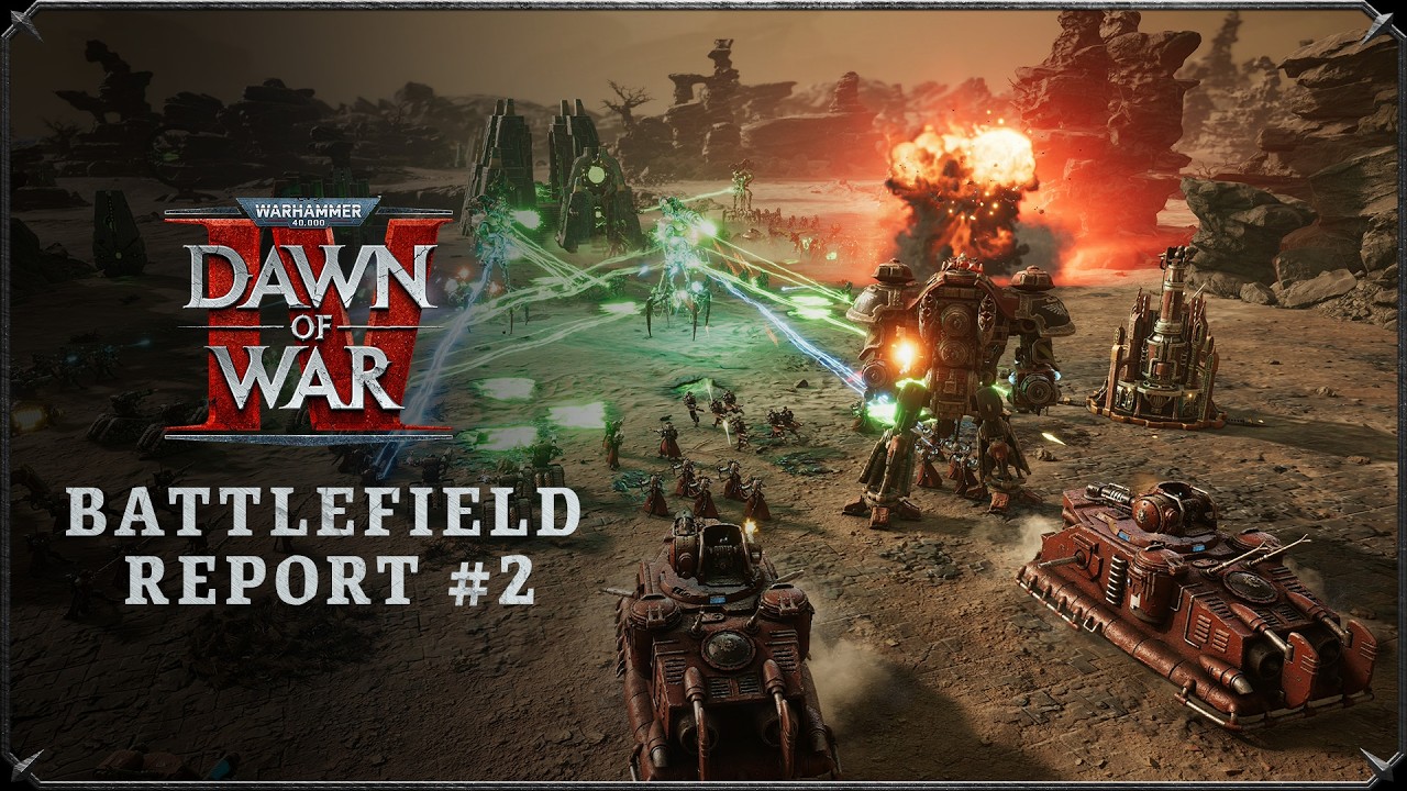 Warhammer 40,000: Dawn of War IV Battlefield Report &ndash; 1v1 Multiplayer Necrons vs Adeptus Mechanicus - YouTube
