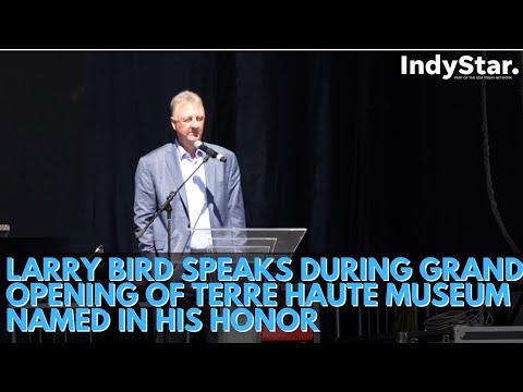 Larry Bird speaks during grand opening of Terre Haute museum named in his honor