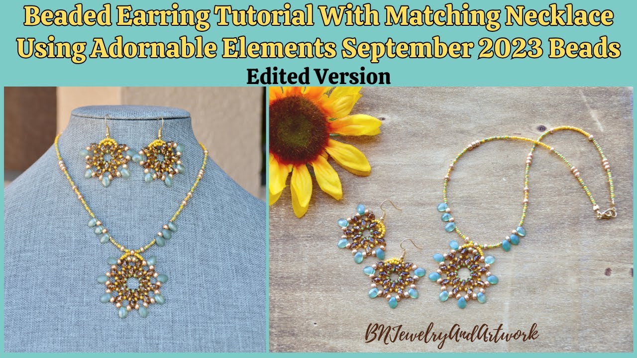 Beaded Earrings Tutorial (EDITED VERSION) Using Adornable Elements Beads September 2023 #earrings