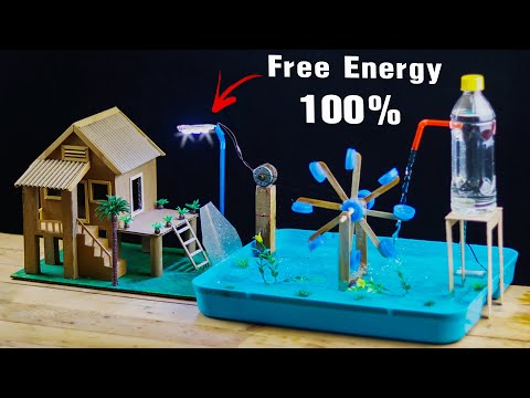 How to Make a Free Energy Using Water Wheel - Science Project Without Electricity