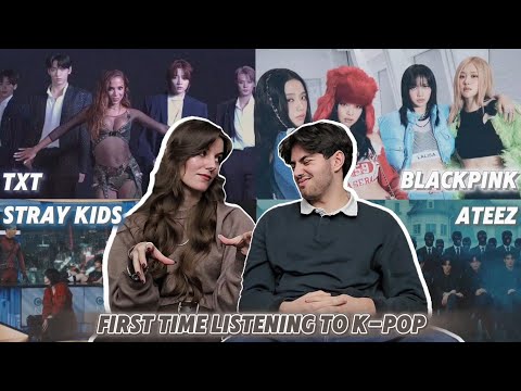 FIRST TIME LISTENING TO KPOP- (ATEEZ + TXT + STRAY KIDS + BLACKPINK) | KPOP REACTION