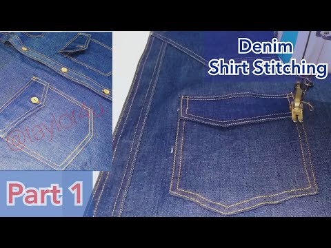 ✅Dual Flap Pocket in Denim shirt | Front placket stitching in shirt | Part 1