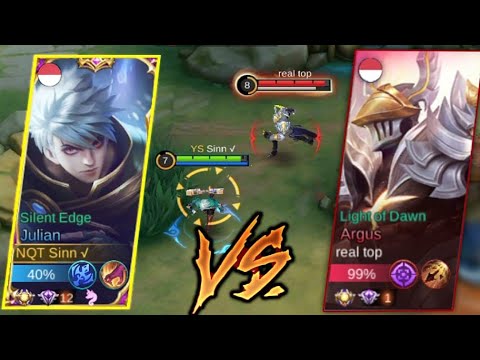 JULIAN VS TOP GLOBAL ARGUS | WIN OR LOSE 😳!! JULIAN BUILD & COMBO AND SET EMBLEM | MLBB