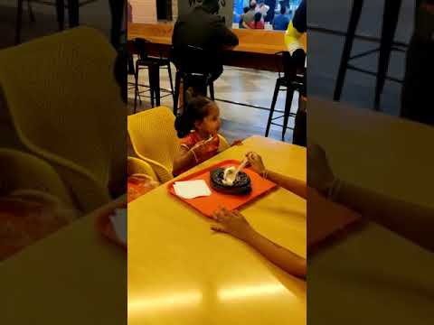 Srinika enjoying ice cream