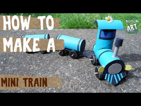 How to make a Mini train - recycling Artwork - Toilet roll