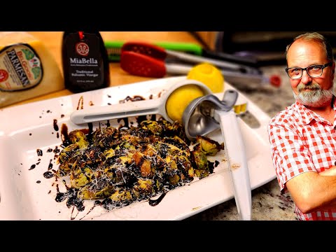 Air Fried Brussels Sprouts in Garlic Balsamic Glaze | Ninja Foodi XL Air Frying Oven