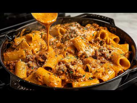 This GROUND BEEF pasta is CRAZY good! Wait till you see the secret! 🔝 2 Easy Recipes