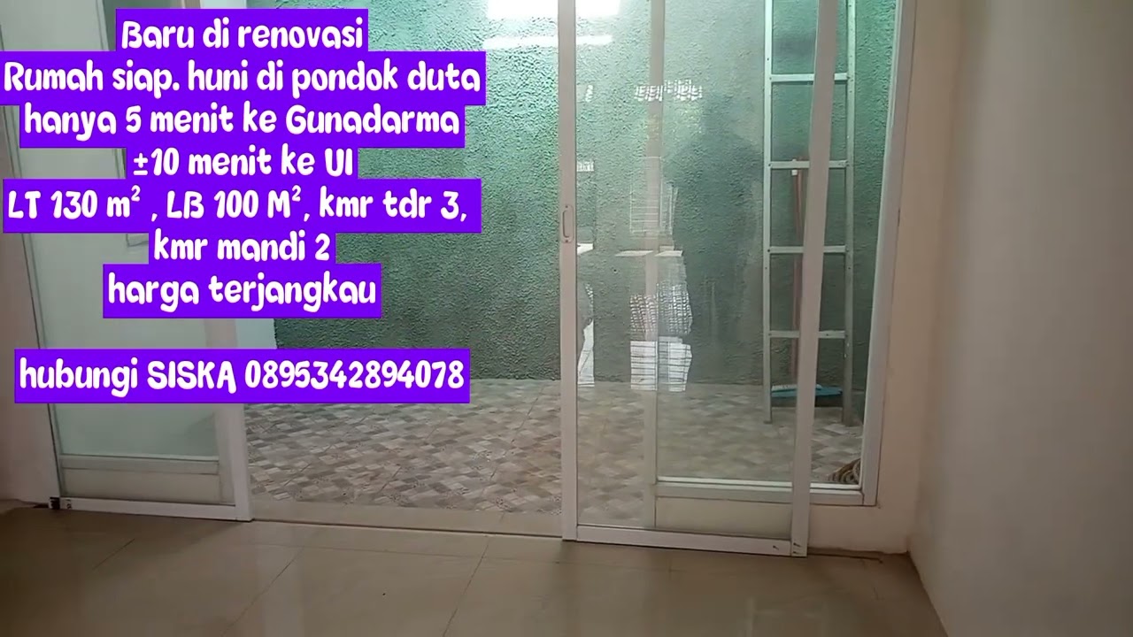 Dijual Murah Rumah Baru Selesai Renovasi di Pondok Duta 1 Hanya 5 Menit ke Universitas Gunadarma, ± 10 Menit ke Ui