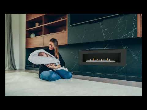 Foyer avec brûleur bioéthanol Termobio 500 Noir et caisson mural Biowall 500 Noir TERMOFOC