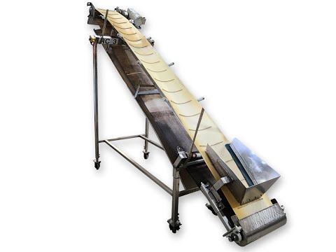 Used 17"W X 13'-3"L Stainless Steel Trough Vinyl Belt Conveyor