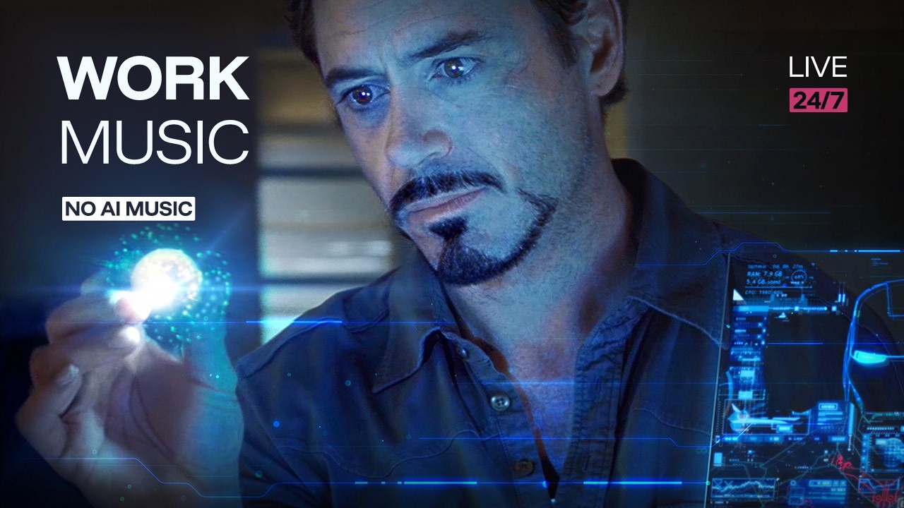 Productive Work Music — Tony Stark’s Focus Radio 24/7 — No AI Music