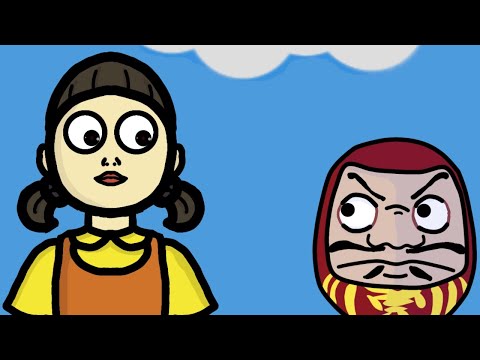 Squid Game Doll and Daruma Doll