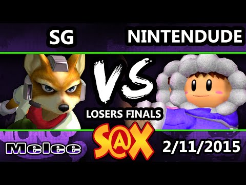 S@X - Nintendude (Ice Climbers) Vs. SG (Fox) SSBM Losers Finals - Melee