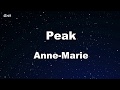 Peak - Anne-Marie Karaoke 【No Guide Melody】 Instrumental
