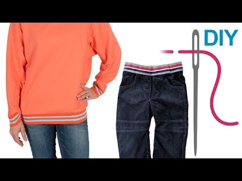 Wie nähe ich Bündchen bzw. Collegebündchen an Hoodie oder als Bund an eine Hose an? – DIY