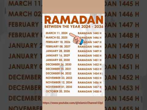 Ramadan 2024 date in pakistan  Between the year 2024-2036🗓️