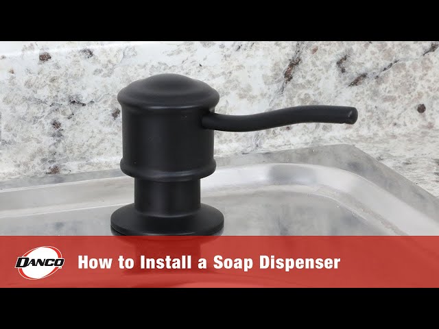 Universal Soap Dispenser with Straight Nozzle in Brushed Nickel